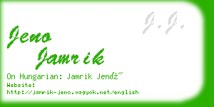 jeno jamrik business card